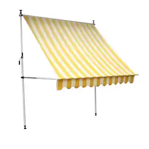 CMI Klemmmarkise 250 cm x 150 cm Gelb-Creme Gestreift