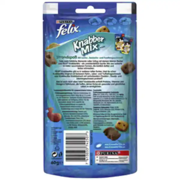 Bild 2 von felix Katzensnack »Knabbermix«, Lachs/Seelachs/Forelle, 60 g