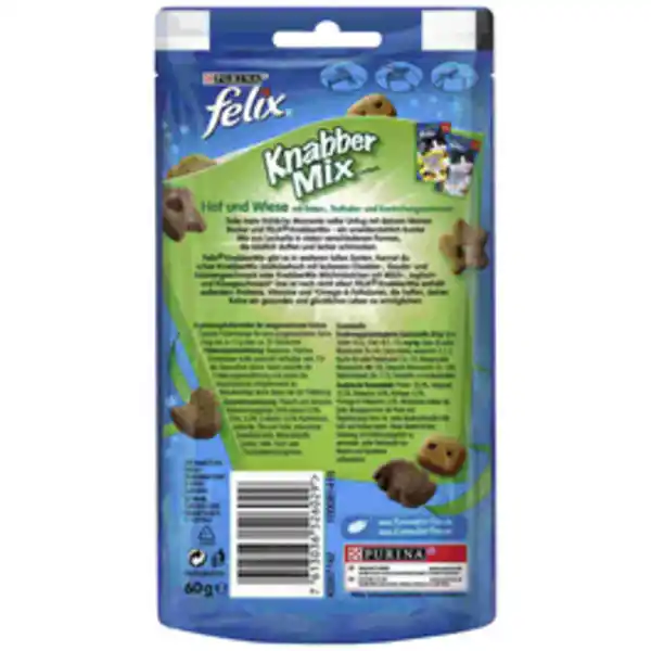 Bild 2 von felix Katzensnack »Knabbermix«, Ente/Truthahn/Kaninchen, 60 g