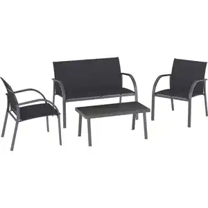 Lounge-Set Torreon 4-teilig Textilbespannung Anthrazit
