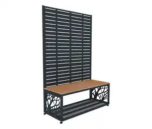 Sichtschutz mit Sitzbank und Kaminholzregal
