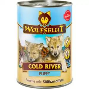 Wolfsblut Hunde-Nassfutter, Puppy Cold River Forelle mit Süßkartoffeln 395g