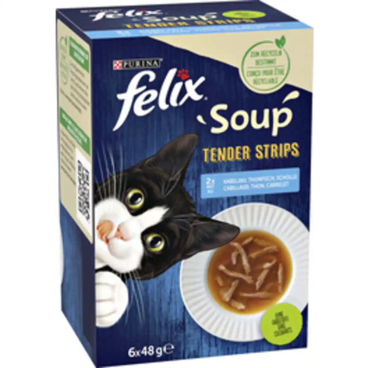 Bild 1 von felix Katzen-Nassfutter, Soup Tender Strips, 6x48 g, Geschmacksvielfalt Wasser