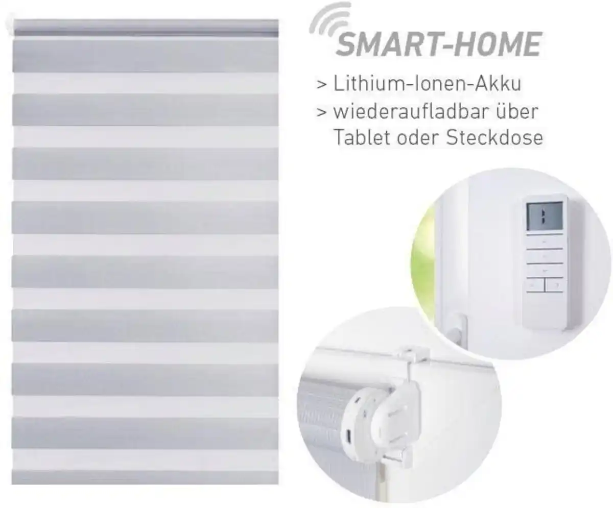 Bild 1 von Elektrisches Rollo Wave - SMART HOME, Good Life, Lichtschutz, ohne Bohren, Klemmfix, mit Fernbedienung