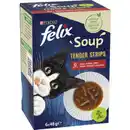 Bild 1 von felix Katzen-Nassfutter, Soup Tender Strips, 6x48 g, Geschmacksvielfalt Land