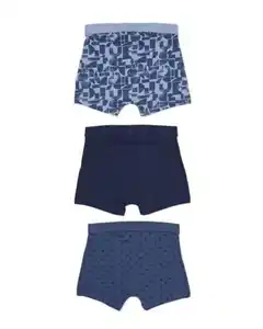Kinder-Boxershorts Klecks – 3 Stück blau