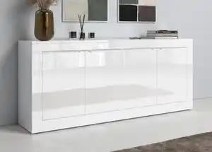 Home affaire Sideboard Basic Breite 207 cm, Kommode 4 Türen, Anrichte, Metallgriff, moderne Rahmenoptik, viel Stauraum, Farbauswahl