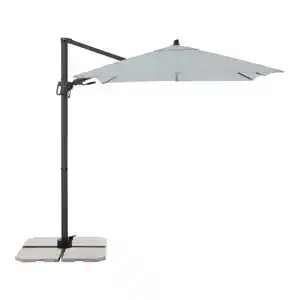 Derby Kurbel-Pendelschirm DX ca. 210 cm x 210 cm Hellgrau