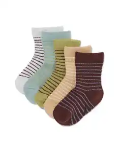 Babysocken, gerippt mit Streifen – 5 Paar dunkelbraun