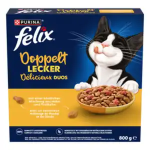 felix Katzentrockenfutter »Doppelt Lecker«, Huhn, Truthahn & Rote Bete, 800g
