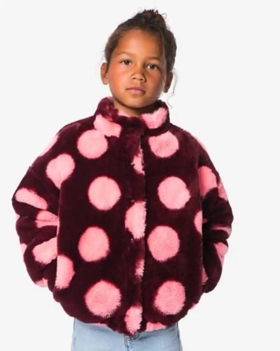 Bild 1 von Kindermantel mit Tupfen bordeauxrot