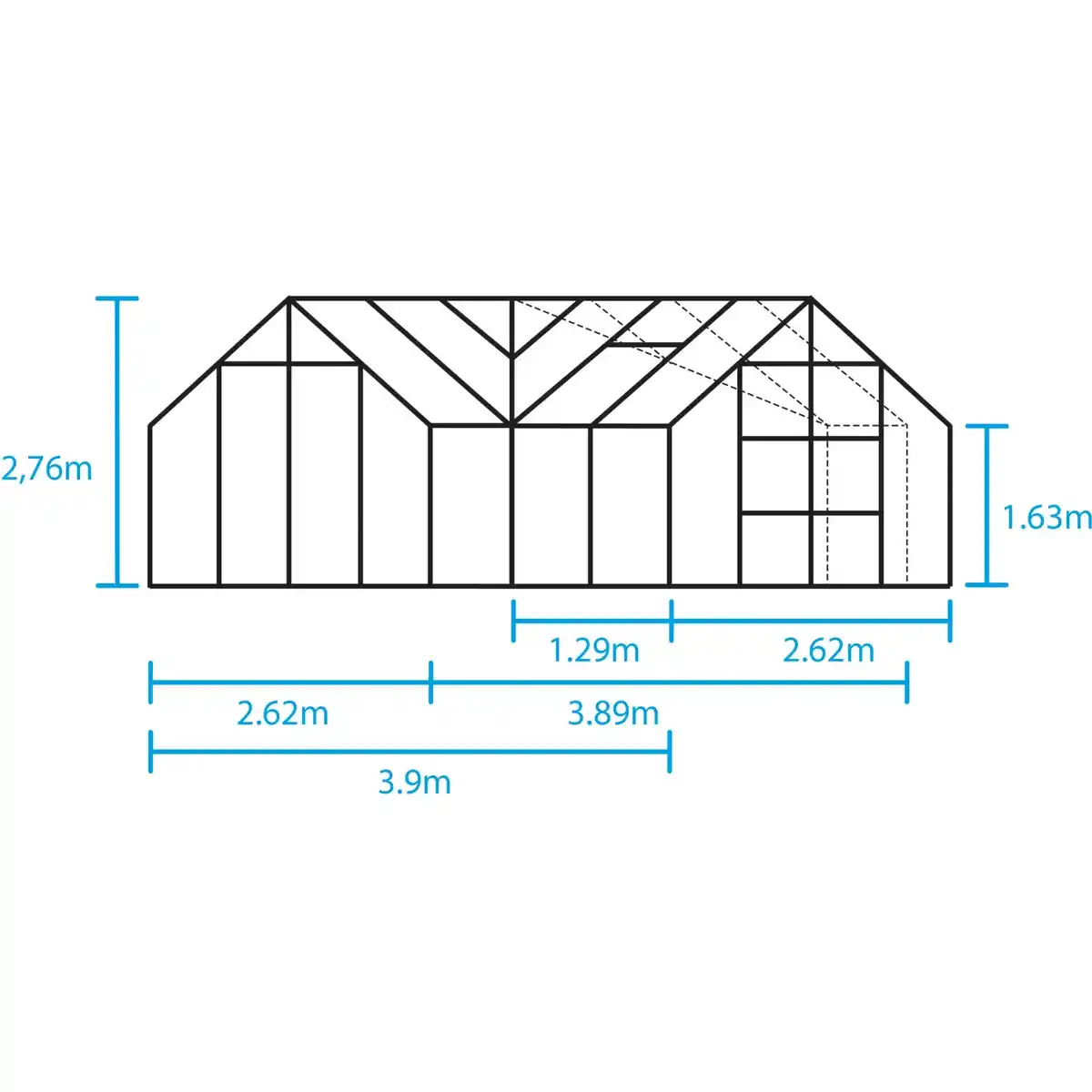 Bild 2 von Halls Gewächshaus GardenRoom Set Schwarz 12,9 m² inkl. Fundamentrahmen