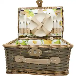 Picknick-Korb Zitronenmuster 24-teilig