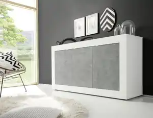 Home affaire Sideboard Basic Breite 160 cm, Kommode 3 Türen, Anrichte, Metallgriff, moderne Rahmenoptik, viel Stauraum, Farbauswahl