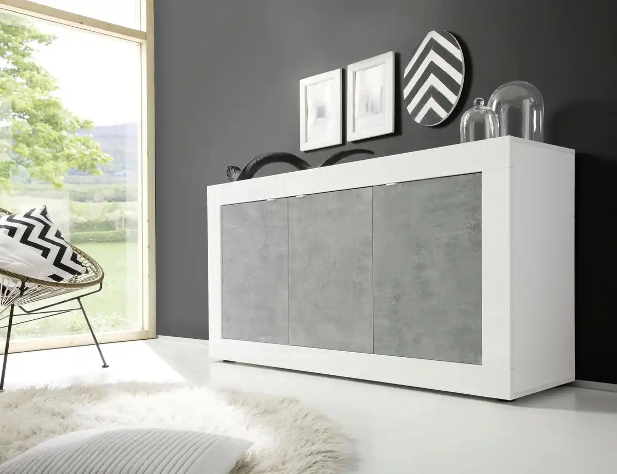Bild 1 von Home affaire Sideboard Basic Breite 160 cm, Kommode 3 Türen, Anrichte, Metallgriff, moderne Rahmenoptik, viel Stauraum, Farbauswahl