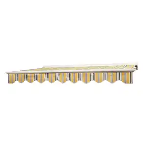 Hülsenmarkise Bedford 4x2,5m Gelb-Blau-Weiß Gestreift