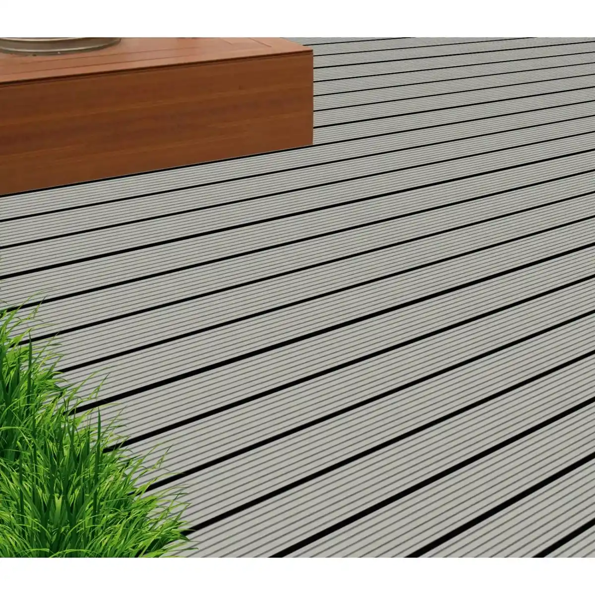 Bild 2 von Terrassendiele WPC Hellgrau 2,1 cm x 14,5 cm x 300 cm