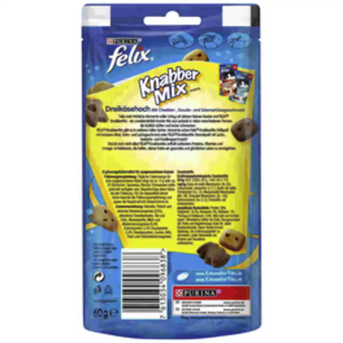 Bild 2 von felix Katzensnack »Knabbermix«, Cheddar/Gouda/Edamer, 60 g