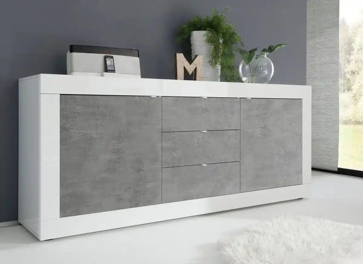 Bild 1 von Home affaire Sideboard Basic Breite 210 cm, Kommode 2 Türen, 3 Schubkästen, Anrichte, Metallgriff, moderne Rahmenoptik, viel Stauraum, Farbauswahl