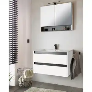 Badmöbel-Set Cleo 2.0 Weiß mit LED-Beleuchtung 80 cm