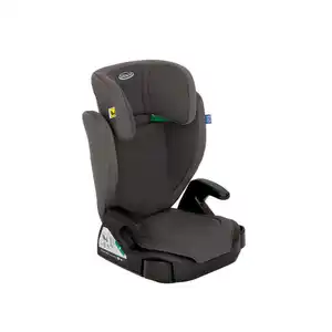 Graco Kinderautositz Junior Maxi R129, Dunkelgrau, Textil, Füllung: Polyester, 39x46.3x64.5-85.5 cm, abnehmbarer und waschbarer Bezug, höhenverstellbare Kopfstütze, optimaler Aufprallschutz, schad