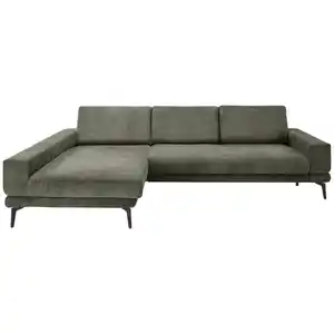 SetOne by Musterring Ecksofa, Olivgrün, Metall, 3-Sitzer, Ottomane links, L-Form, 294x184 cm, Made in EU, Typenauswahl, Fußauswahl, Stoffauswahl, planbar, Sitzqualitäten, seitenverkehrt erhältlic