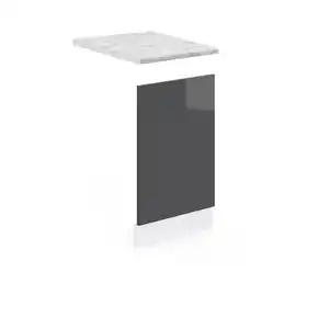 Vicco Frontblende, Schwarz Hochglanz, Weiß, Holzwerkstoff, Rechteckig, 45x67.4x60 cm, Küchen, Küchenmöbel, Küchenschränke, Küchenunterschränke