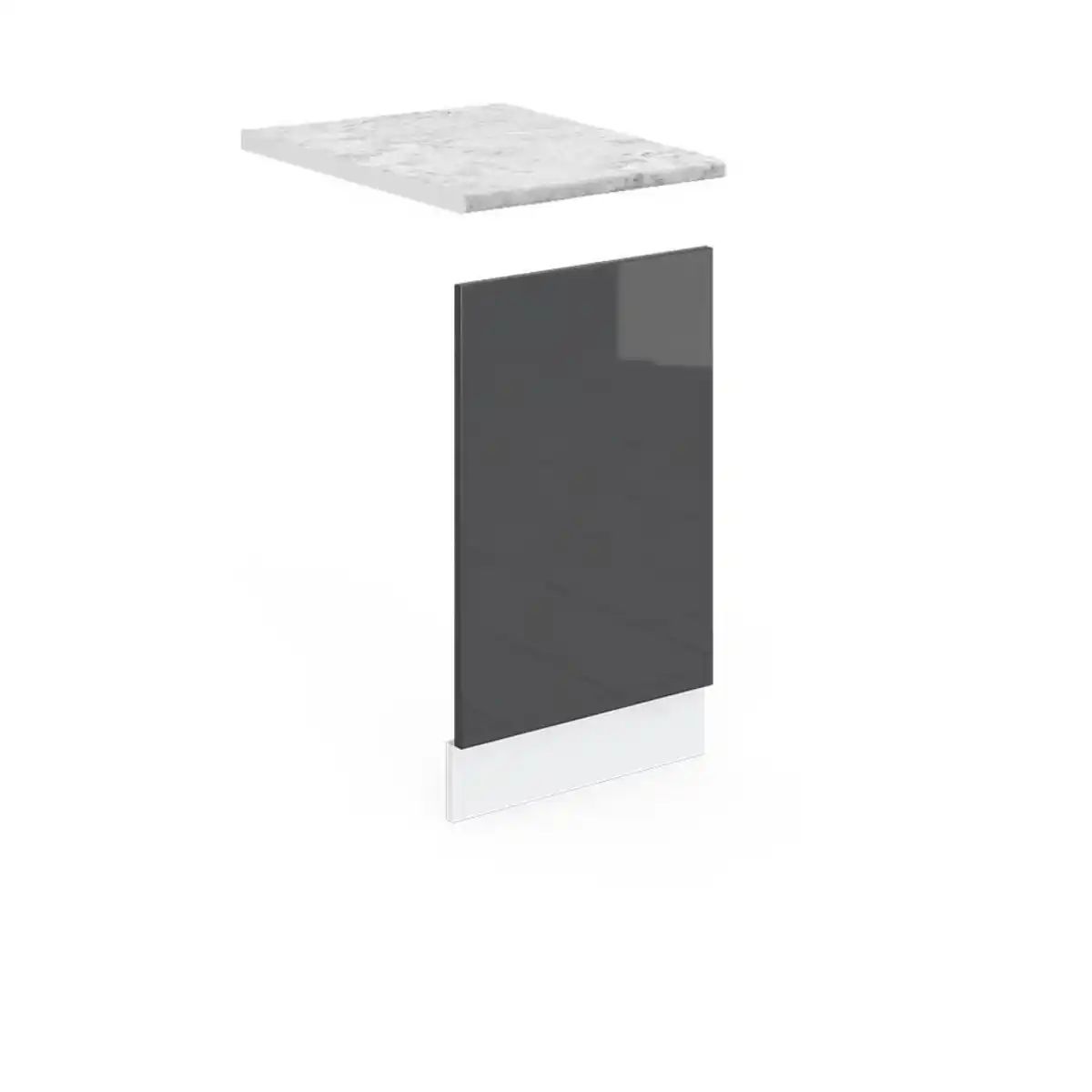 Bild 1 von Vicco Frontblende, Schwarz Hochglanz, Weiß, Holzwerkstoff, Rechteckig, 45x67.4x60 cm, Küchen, Küchenmöbel, Küchenschränke, Küchenunterschränke
