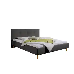 Livetastic Polsterbett Slade, Anthrazit, Holz, Buche, massiv, 180x200 cm, Made in Germany, für Lattenrost geeignet, Schlafzimmer, Betten, Polsterbetten