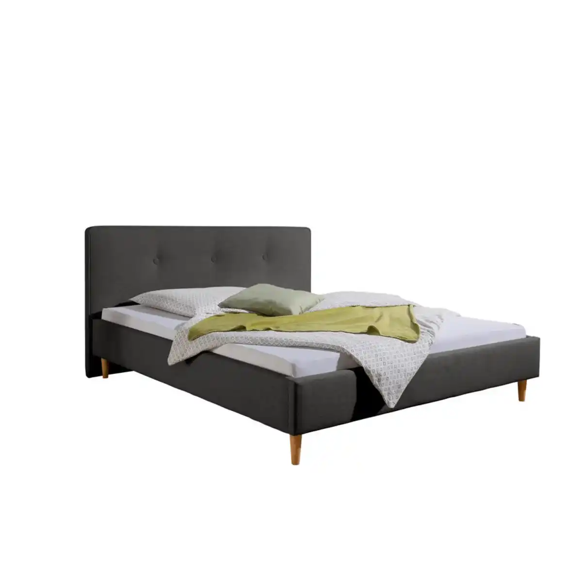 Bild 1 von Livetastic Polsterbett Slade, Anthrazit, Holz, Buche, massiv, 180x200 cm, Made in Germany, für Lattenrost geeignet, Schlafzimmer, Betten, Polsterbetten