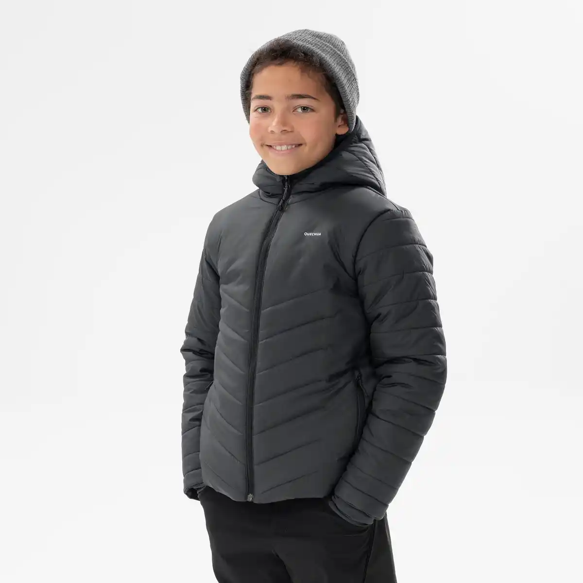 Bild 1 von QUECHUA Wattierte Jacke Kinder Gr. 122-170 warm Wandern - MH500 grau