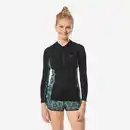 Bild 1 von DECATHLON UV-Shirt Damen langarm Reißverschluss 500 Sunny schwarz/khaki