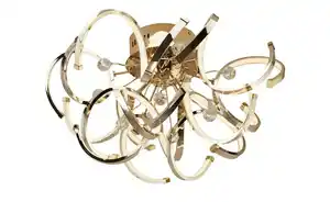 KHG LED-Deckenleuchte, goldfarben mit Kristall