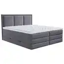 Bild 1 von Mid.you Boxspringbett, Dunkelgrau, Kunststoff, H2 + H3, 7-Zonen, Höhe ca. 18 cm, 200x200 cm, Bettkasten, gepolstertes Kopfteil, Topper durchgehend, Wendematratze mit unterschiedlichen Härtegraden,