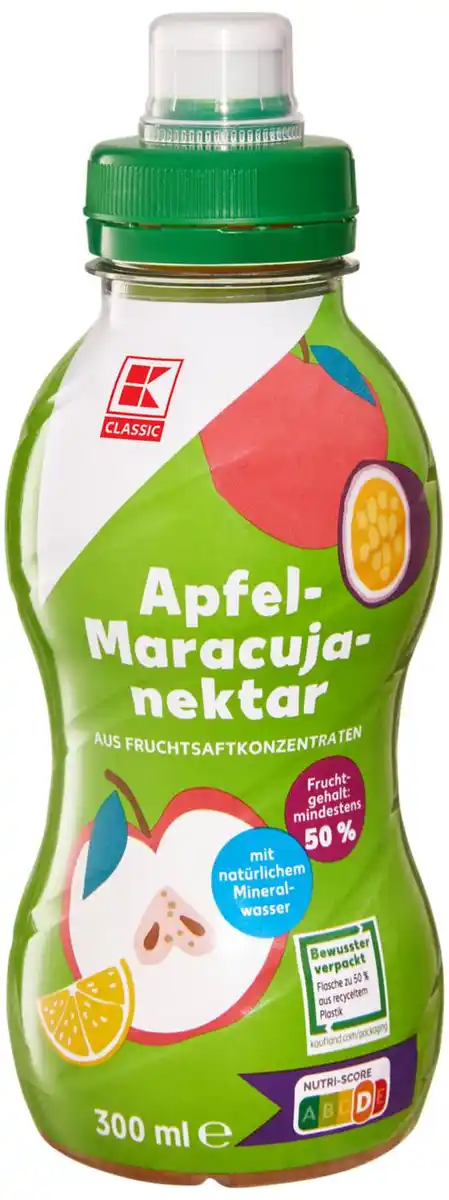 Bild 1 von K-CLASSIC Apfel-Maracuja-Nektar, 0,3-l-Fl.