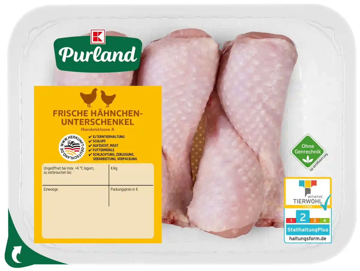 Bild 1 von K-PURLAND Hähnchen-Unterschenkel, 600-g-Packg.