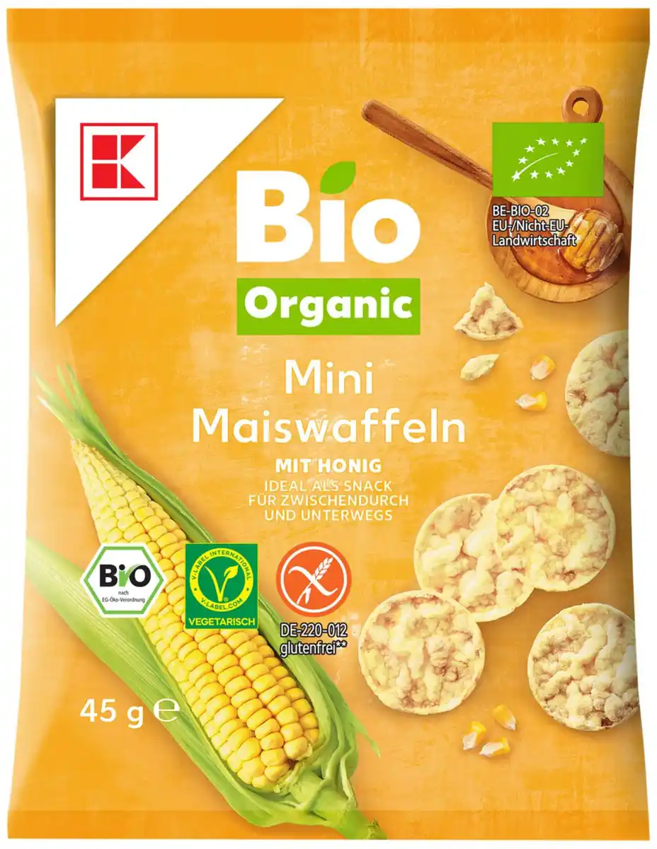 Bild 1 von K-BIO ORGANIC Bio-Mini-Maiswaffeln oder -Reiswaffeln, 45-g-Packg.