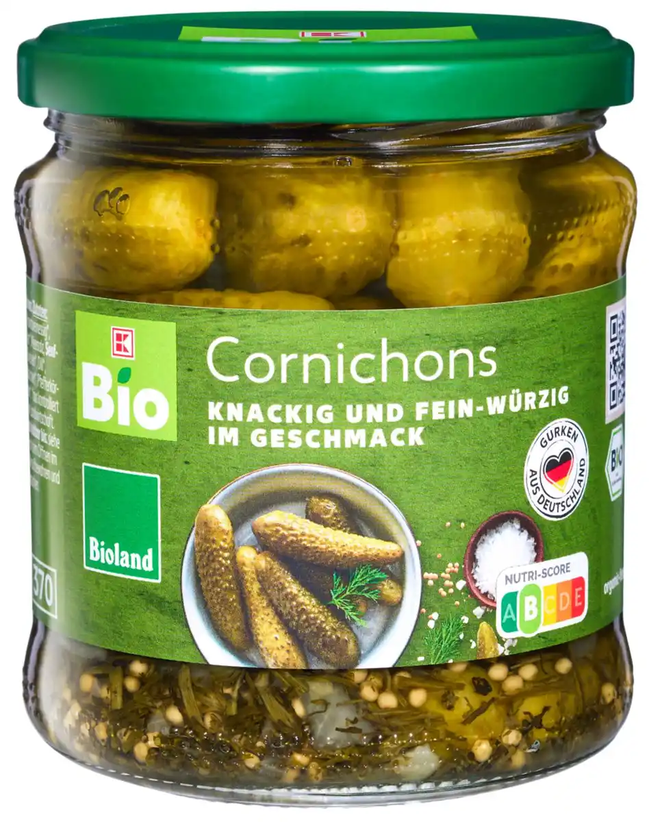 Bild 1 von K-BIO Bio-Cornichons, 330-g-Glas