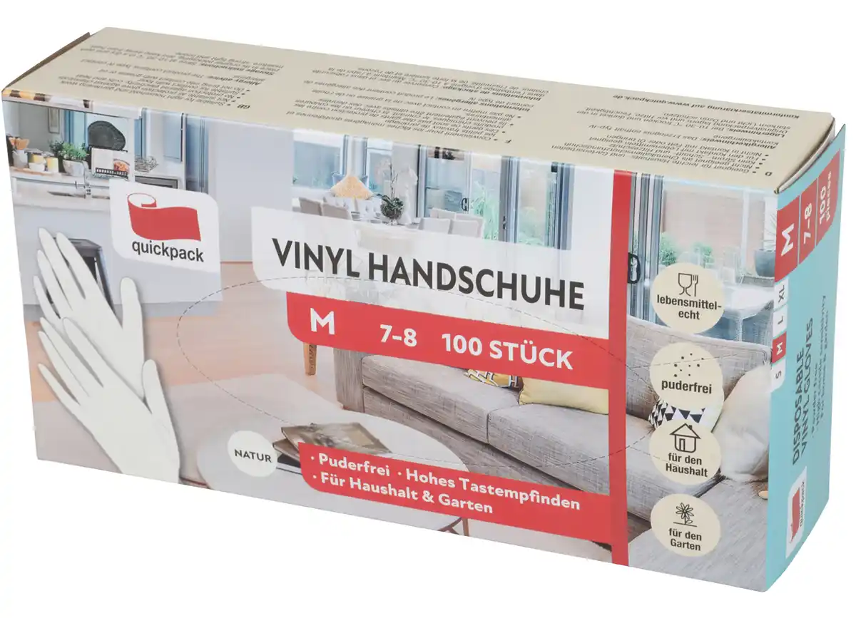 Bild 1 von Quickpack Vinyl-Einweghandschuhe puderfrei