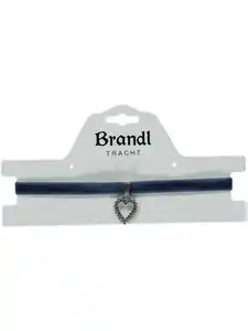 Trachten Choker mit Herzanhänger aus Strass Marine