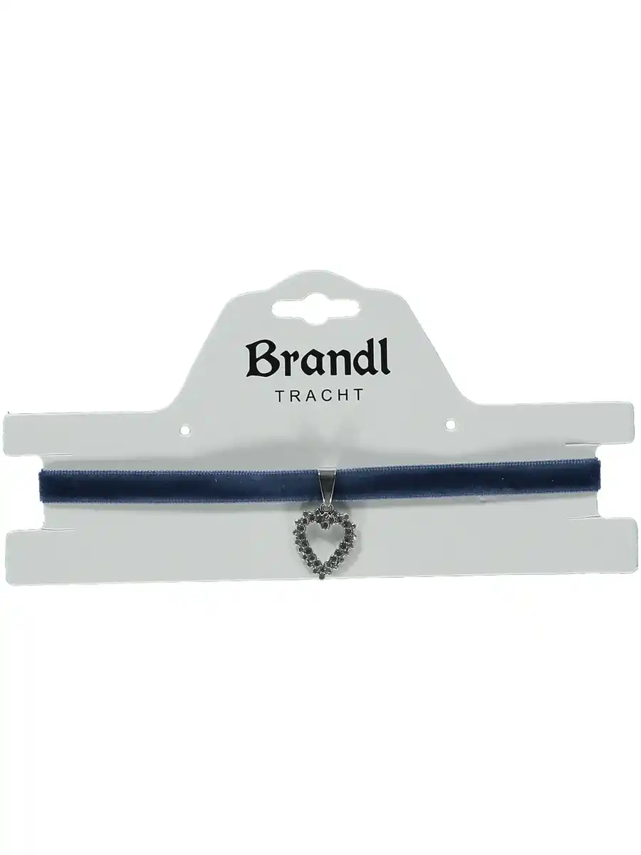 Bild 1 von Trachten Choker mit Herzanhänger aus Strass Marine