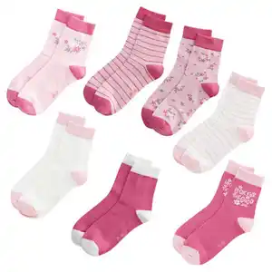 L&D Kinder Socken 7er-Pack, Pink, 23/26