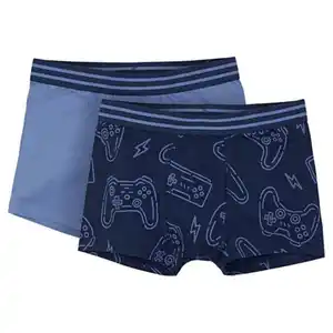 L&D Kinder Unterwäsche, 2er-Pack, Marineblau/Blau, 122/128