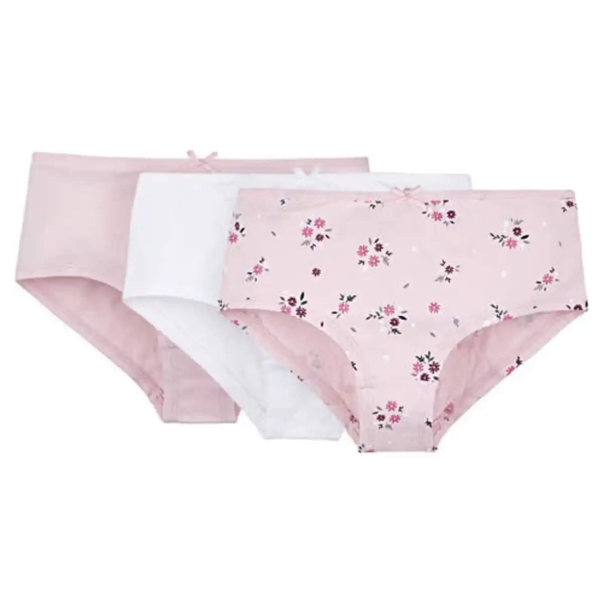 Bild 1 von L&D Kinder Unterwäsche, 3er-Pack, Weiß/Pink/All-Over-Print, 122/128