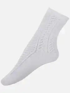 Damen Socken mit Lochmuster Weiß