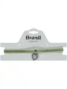 Trachten Choker mit Herzanhänger aus Strass Grün