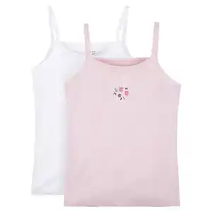 L&D Kinder Unterwäsche, 2er-Pack, Weiß/Pink, 122/128