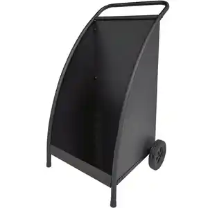 Kaminholzwagen aus Metall mit 2 Rädern schwarz