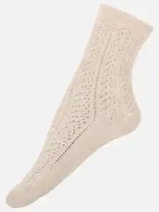 Damen Socken mit Lochmuster Weiß