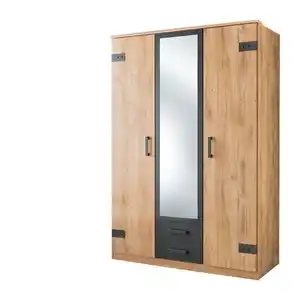 Drehtürenschrank Cork Plankeneiche Nachbildung/Absetzung Graphit Nachbildung